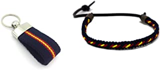 Pack Pulsera + Llavero | Diseño Trenzado Bandera de España