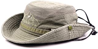 Para Mujer para Hombre Sombrero para el Sol de Algodón de ala Ancha Bucket Hat Safari Boonie Hat Verano Protección UV Plegable Pesca Hat
