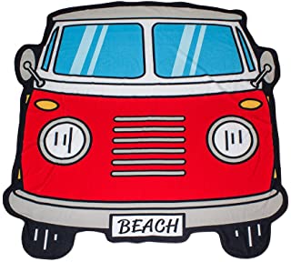 Balvi - Beach Toalla de Playa o de Piscina. Diseño Retro y Original. Diseño de Furgoneta surfera.