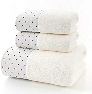 IAMZHL Large Cotton Bath Shower Towel Thick Towels Home Bathroom Hotel For Adults Kids Toalha de banho -WHITE-2-3pcs(2pcs S 1pcs L)